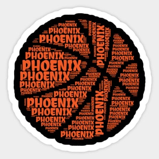 Phoenix Typography Design Basketball Sticker